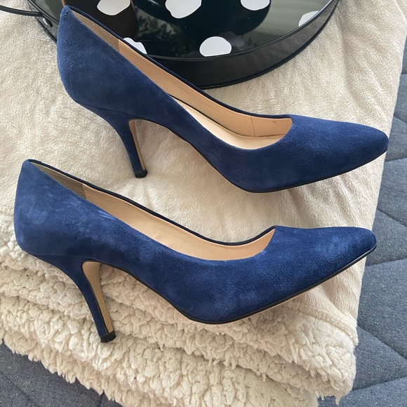 INC Blue Suede Kitten Heels - Picture 2 of 3